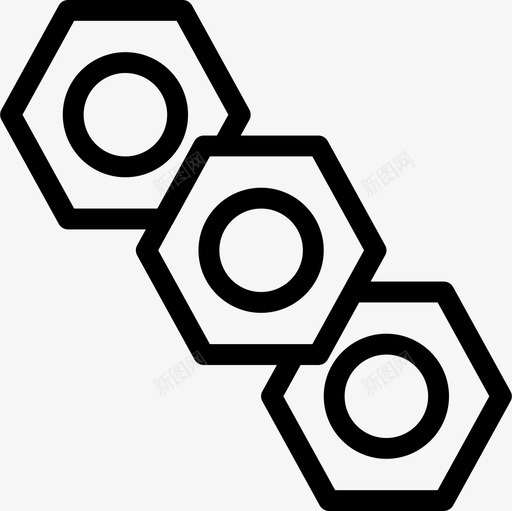 结构五金件六角头图标svg_新图网 https://ixintu.com 五金件 六角头 六角螺母 工具和结构 结构 螺母