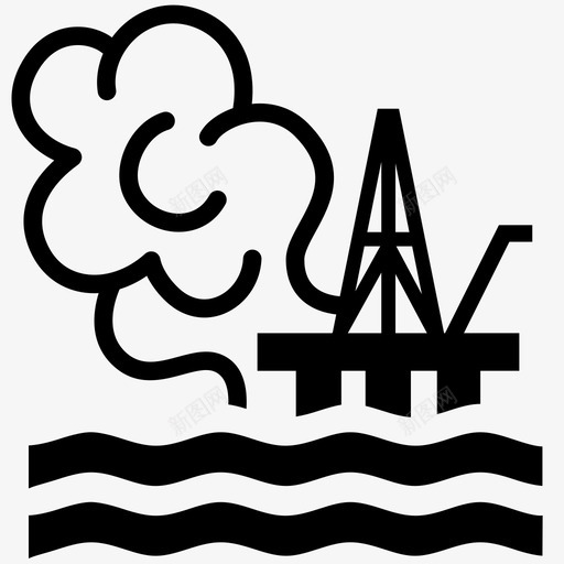 石油平台环境风险海上钻井图标svg_新图网 https://ixintu.com 平台 海上 燃烧 环境 石油 钻井 钻机 风险