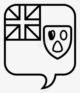 特克斯和凯科斯群岛对话旗帜图标图标