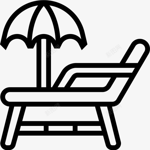 沙滩椅度假6直线型图标svg_新图网 https://ixintu.com 度假6 沙滩椅 直线型