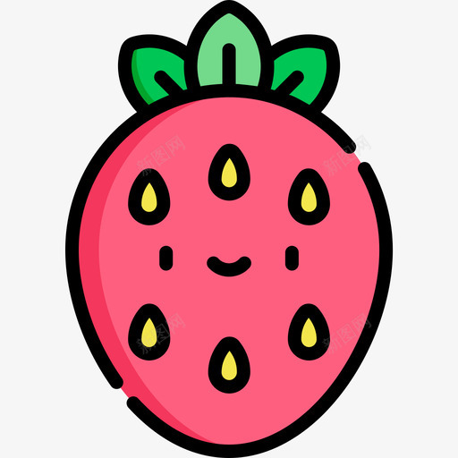 草莓健康食品27线性颜色图标svg_新图网 https://ixintu.com 健康食品27 线性颜色 草莓