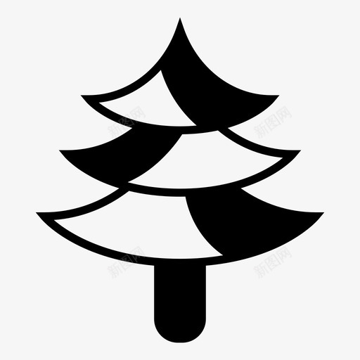 松树圣诞树花园图标svg_新图网 https://ixintu.com 圣诞树 松树 植物 花园