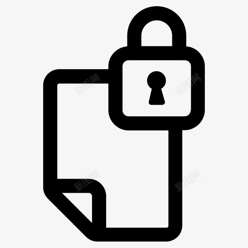 安全文件锁定图标svg_新图网 https://ixintu.com 安全 文件 纸张 锁定