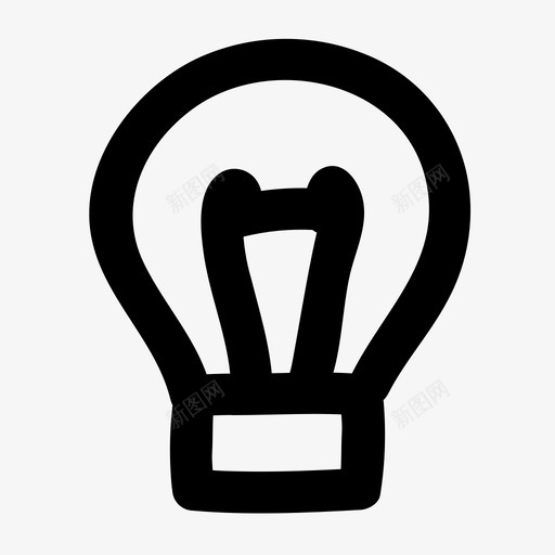 灯泡创意绘制图标svg_新图网 https://ixintu.com 创意 基本 构思 灯泡 绘制 轮廓
