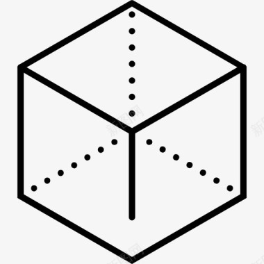 立方体边几何图标图标