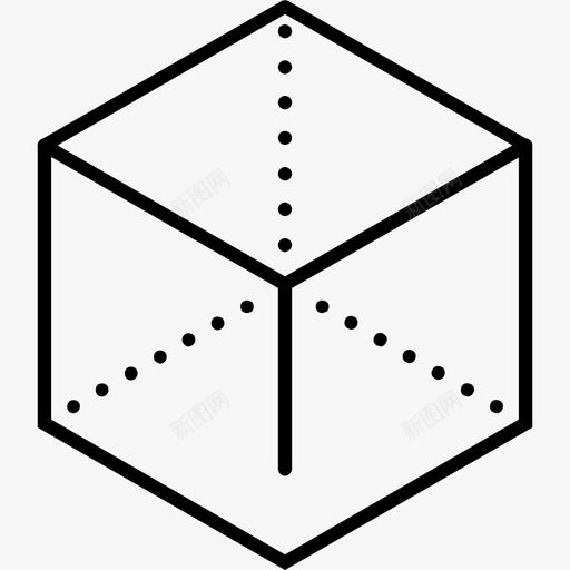 立方体边几何图标svg_新图网 https://ixintu.com 几何 数学 正方形 立方体 边