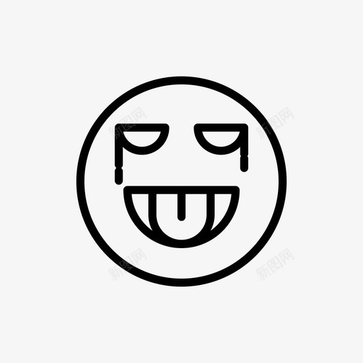 哭表情脸图标svg_新图网 https://ixintu.com 悲伤 舌头 表情