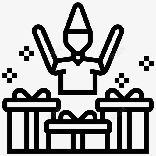 礼物生日圣诞节图标svg_新图网 https://ixintu.com 圣诞节 快乐 生日 礼物 聚会