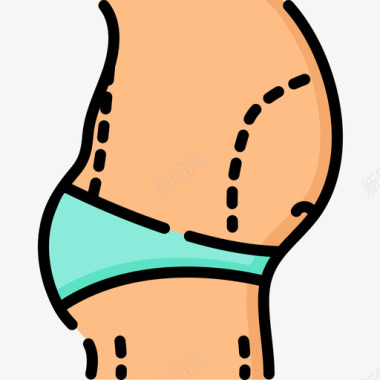 腹壁成形术整形手术22例线色图标图标