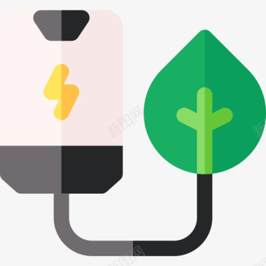 充电可持续能源33平坦图标图标