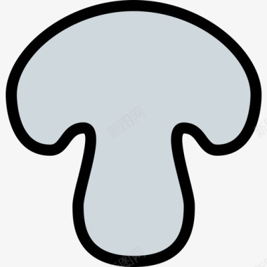 蘑菇蔬菜和种子线形颜色图标图标