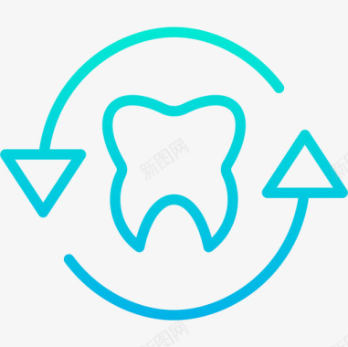 牙齿卫生19梯度图标图标