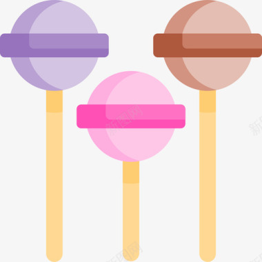 棒棒糖糖果和糖果13扁平图标图标