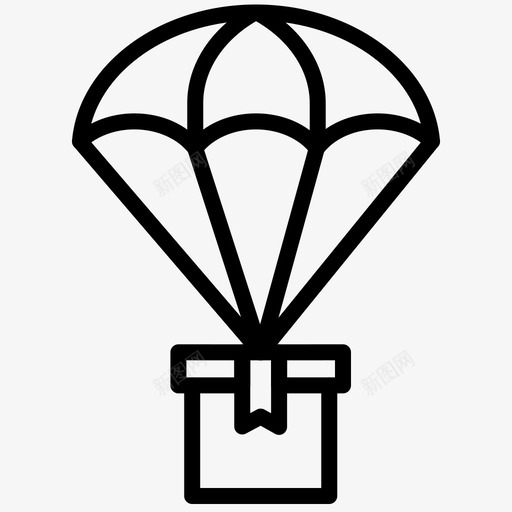 降落伞空运投递箱图标svg_新图网 https://ixintu.com 1号线 快递服务 快速 投递 物流 空运 降落伞