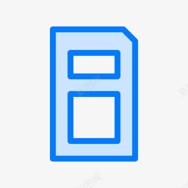 Sim卡电信2蓝色图标图标