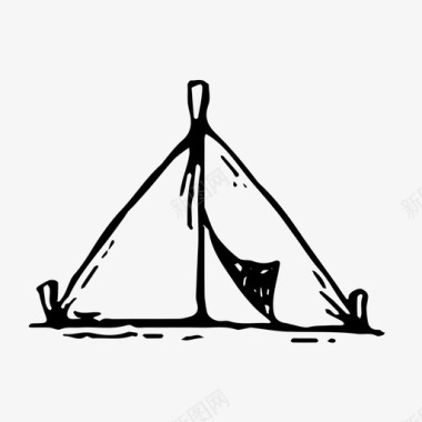 帐篷冒险露营图标图标