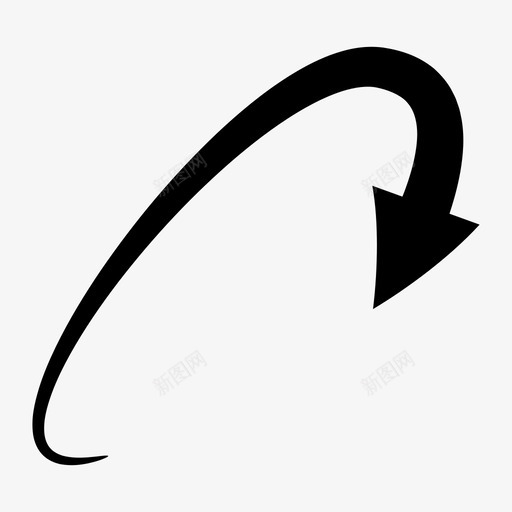 箭头弯曲曲线图标svg_新图网 https://ixintu.com 弯曲 方向 方式 曲线 箭头 箭头曲线