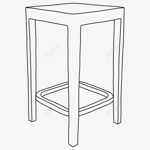 凳子家具手绘座椅图标svg_新图网 https://ixintu.com 休息 凳子 坐下 家具 手绘座椅