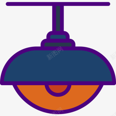 天花板灯家用11线颜色图标图标
