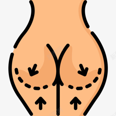 美容整形手术22线性颜色图标图标