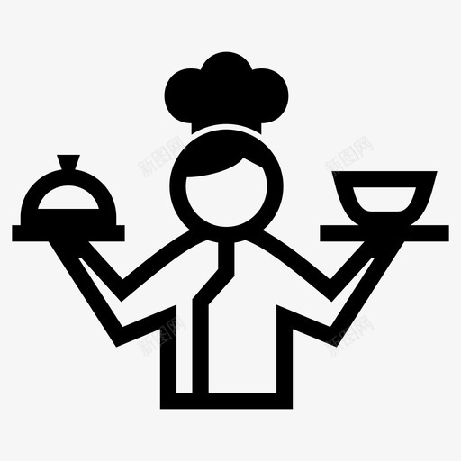 厨师烹饪食物图标svg_新图网 https://ixintu.com 厨师 厨房 烹饪 食物 餐厅