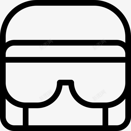 头盔滑雪直线图标svg_新图网 https://ixintu.com 头盔 滑雪 直线