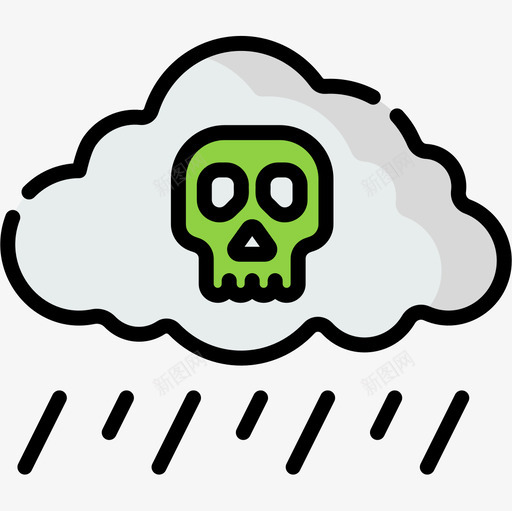 酸雨自然灾害24线状色彩图标svg_新图网 https://ixintu.com 线状 自然灾害 色彩 酸雨