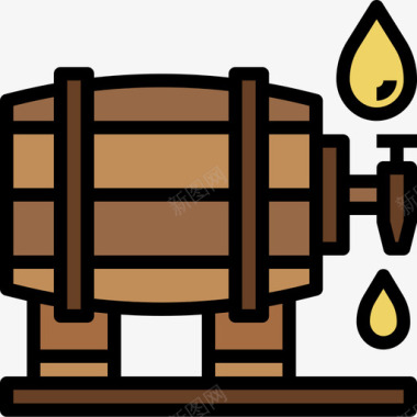 酒精饮料31线性颜色图标图标