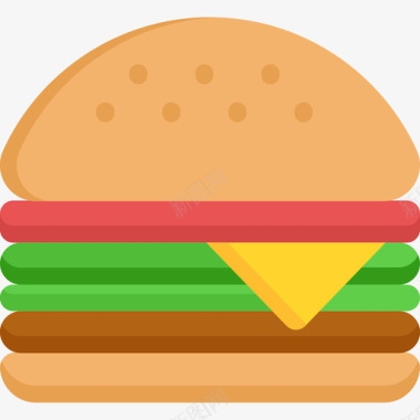 汉堡烧烤16平淡图标图标