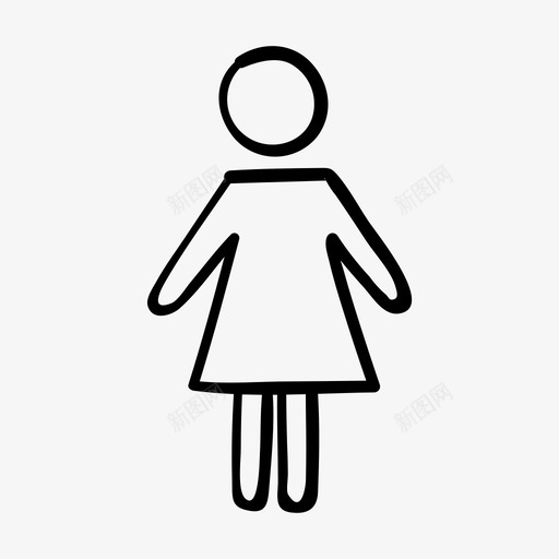 性格女人手绘人物图标svg_新图网 https://ixintu.com 人物 女人 性格 手绘 素描