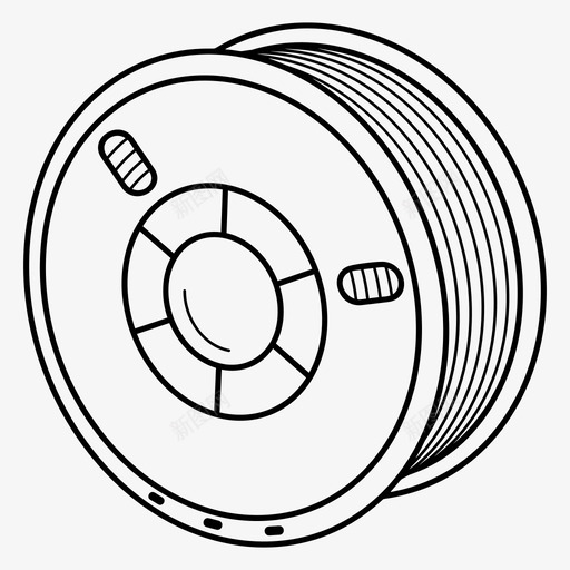 3d打印机灯丝材料线轴图标svg_新图网 https://ixintu.com 3d打印机灯丝 材料 线轴