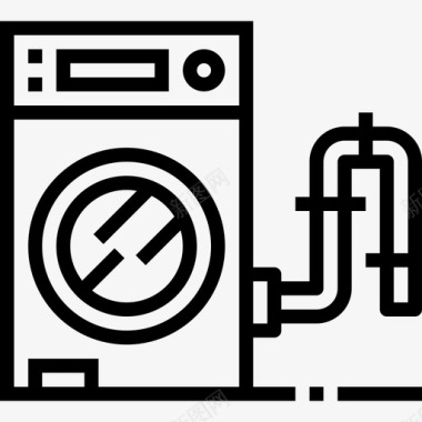 排水沟洗衣房21直线图标图标