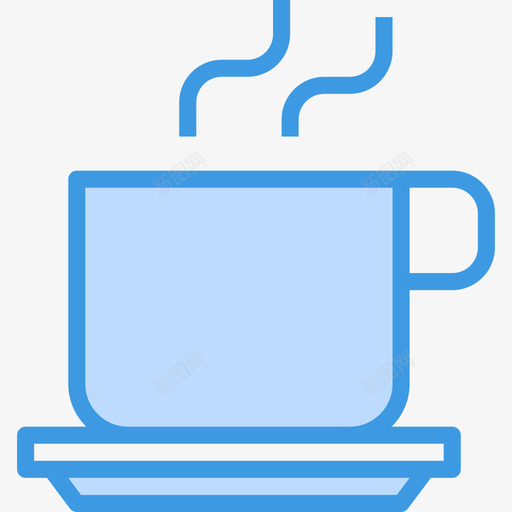 咖啡杯办公文具15蓝色图标svg_新图网 https://ixintu.com 办公文具 咖啡杯 蓝色
