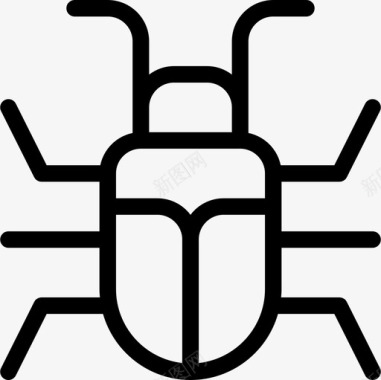 蟑螂昆虫5线状图标图标