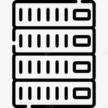 服务器硬件24线性图标图标