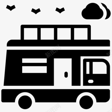 巴士商队运输图标图标