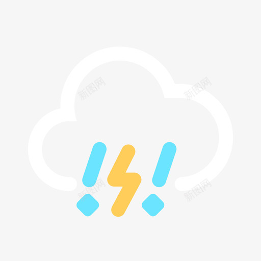 暴雨冰雹（反白）svg_新图网 https://ixintu.com 暴雨冰雹（反白）