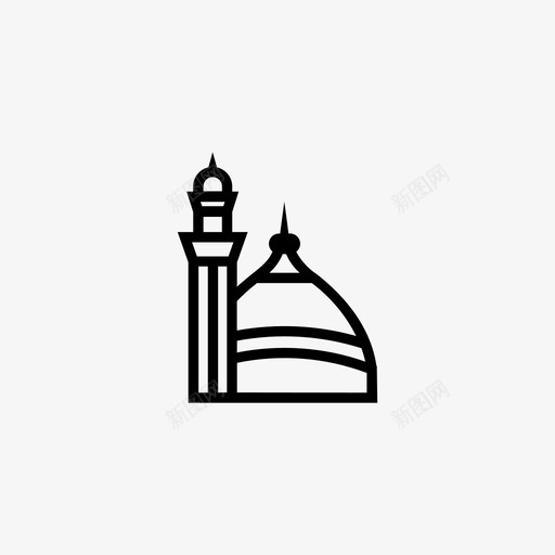 清真寺建筑祈祷图标svg_新图网 https://ixintu.com 宗教 建筑 斋月 清真寺 祈祷