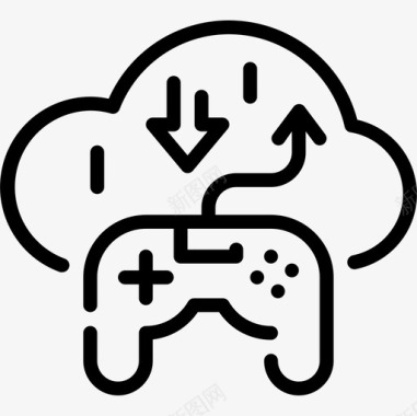游戏云技术16线性图标图标