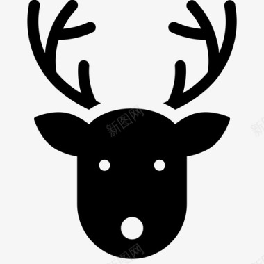 驯鹿动物圣诞节图标图标