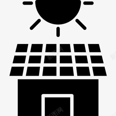 太阳能电池板能源29固体图标图标