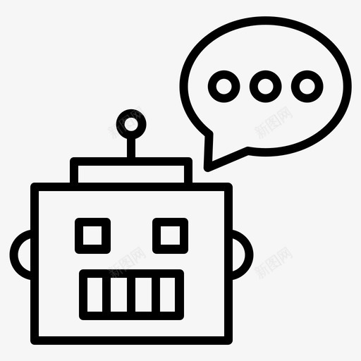 聊天机器人自动机器图标svg_新图网 https://ixintu.com 技术 机器 机器人 聊天机器人 自动