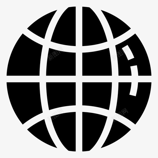 互联网全球网络图标svg_新图网 https://ixintu.com 互联网 全球 在线 基本卷1字形 网络