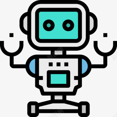 机器人数字商务4线性颜色图标图标