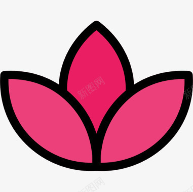 莲花美容spa6线性颜色图标图标