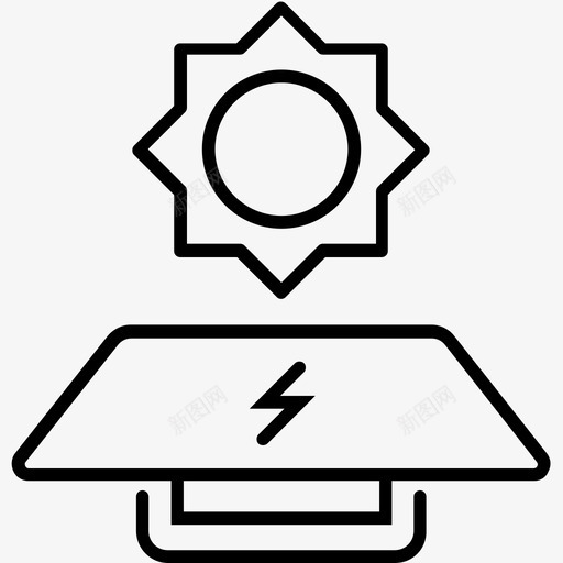 太阳能电池电光图标svg_新图网 https://ixintu.com 光 太阳 太阳能 太阳能电池 物理 电