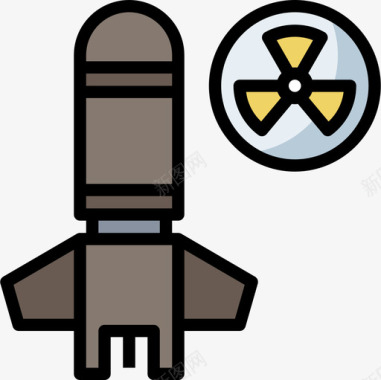 炸弹军事元素2线性颜色图标图标