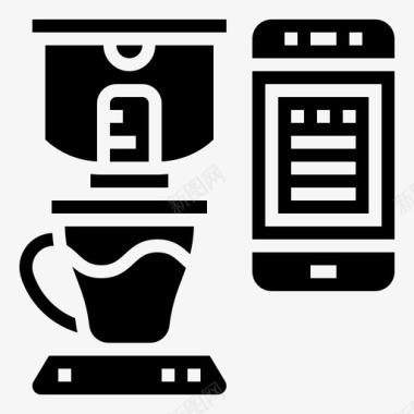 咖啡机智能手机技术图标图标