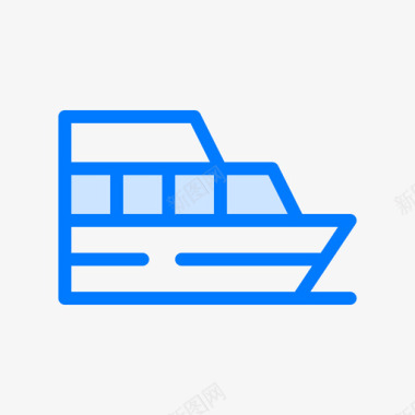 游艇新加坡2号蓝色图标图标