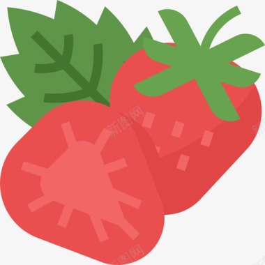草莓健康食品30扁平图标图标